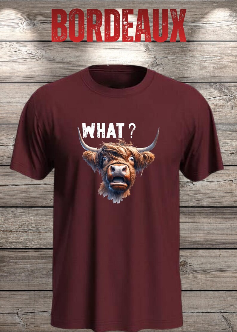 What?! Highland Cow T-Shirt - Confused but Cute! image 10