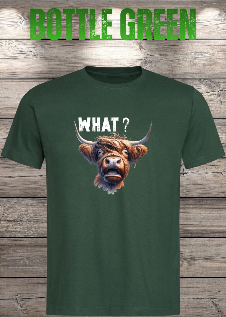 What?! Highland Cow T-Shirt - Confused but Cute! image 6