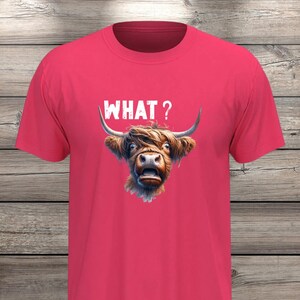 What?! Highland Cow T-Shirt - Confused but Cute! image 8