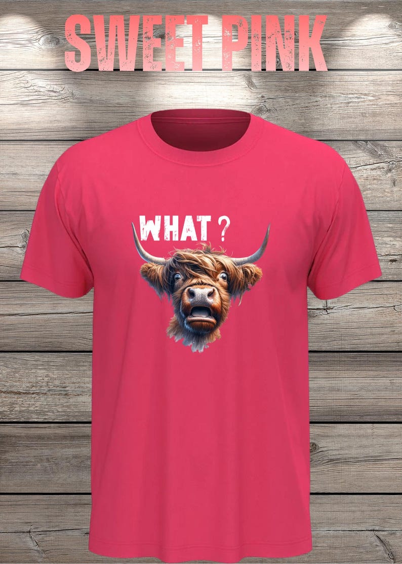 What?! Highland Cow T-Shirt - Confused but Cute! image 8