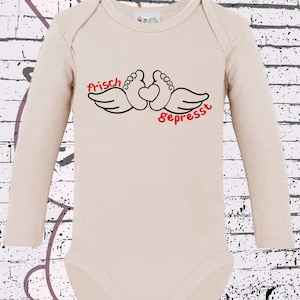 Baby Body Long Sleeve... freshly pressed... funny sayings gift idea baby body gift for birth, Newborn Baby Body