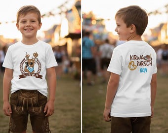 Jungen T-Shirt Kirwa Bursch - Bayerisches Volksfest Shirt Personalisierbar mit Vornamen