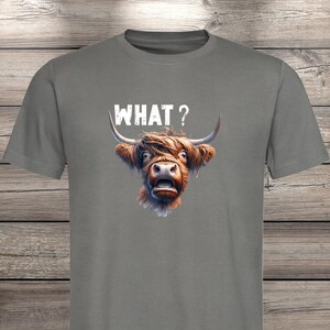 What?! Highland Cow T-Shirt - Confused but Cute! image 12
