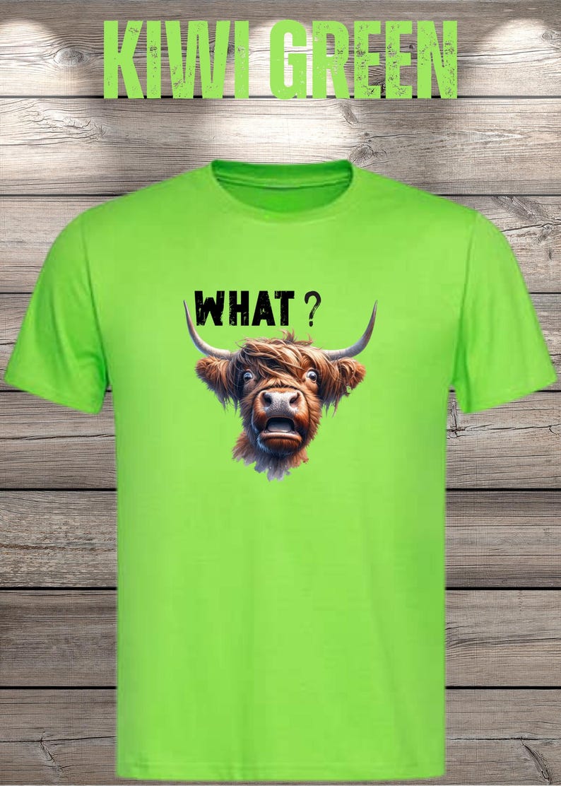 What?! Highland Cow T-Shirt - Confused but Cute! image 15