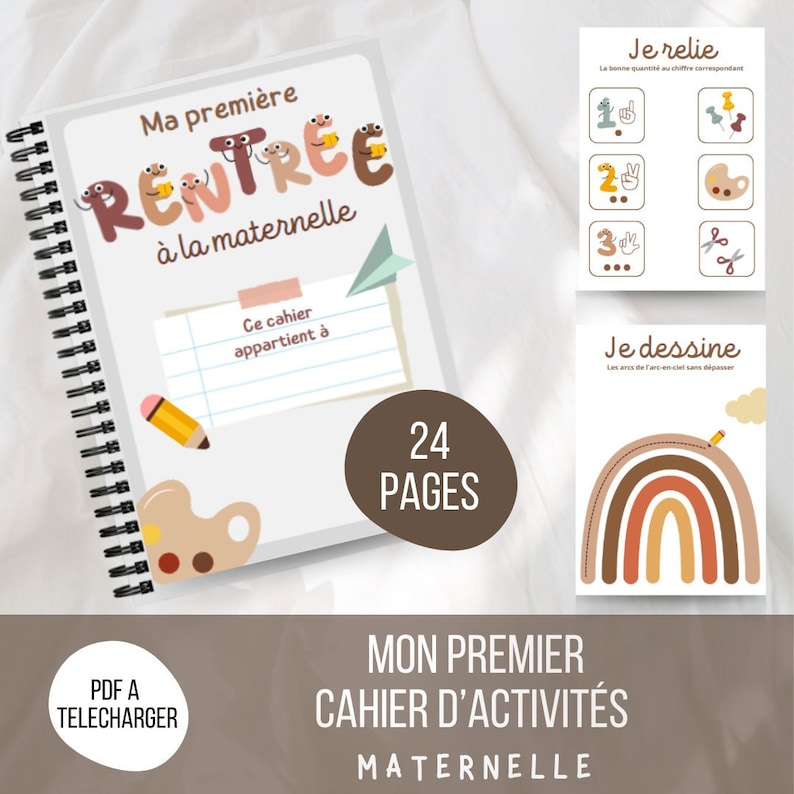 BUSY BOOK GRAPHISME Mon premier cahier d'activités Niveau maternelle / Cahier Montessori / Fiches à télécharger / Quiet book image 1