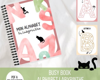BUSY BOOK - L'alphabet Labyrinthe / Quiet Book / Cahier d'activités / Activités maternelle / Activités à télécharger