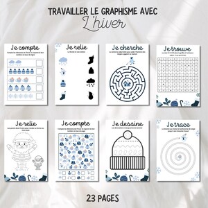 May include: A set of printable worksheets for kids to practice their fine motor skills and learn about winter. The worksheets feature activities like counting, connecting the dots, tracing, and finding hidden objects. The worksheets are designed to be fun and engaging for children.