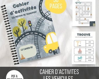 BUSY BOOK GRAPHICS - Vehicles - Montessori activity book / Busy Book / Quiet Book / Kindergarten activities / activities to download