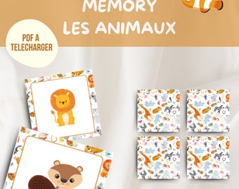 MEMORY - Les animaux / PDF à télécharger / DIY / activité à découper et plastifier / maternelle et élémentaire / jeu de société à imprimer