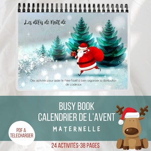 LIBRO OCUPADO - Libro Tranquilo Navidad - Cuaderno 24 actividades / calendario de adviento - PDF para imprimir - actividades guardería