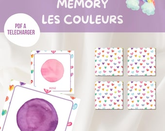 MEMORY - Colors / PDF to download / DIY / digital activity / kindergarten and elementary / board game to print / Montessori