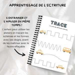 BUSY BOOK GRAPHISME Les véhicules Cahier d'activités Montessori / Busy Book / Quiet Book / Activités maternelle / activités à télécharger image 3