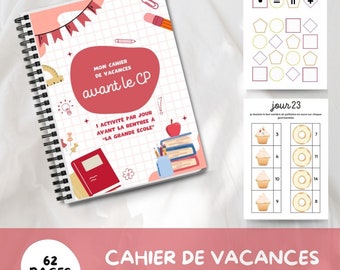 CAHIER de VACANCES - Cahier 60 activités Montessori CP / Grande Section de maternelle - Busy Book - Quiet Book - Cahier d'activités