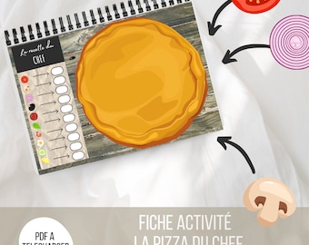 FICHE MONTESSORI - Pizza du chef / Fichier PDF / Quiet Book / Busy Book / Fiche activité / Cahier de vacances