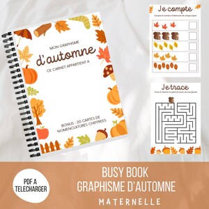 GRÁFICOS DE LIBRO OCUPADO - Otoño / Libro Tranquilo / Libro de actividades / Nivel infantil / Hojas para descargar / Actividades para plastificar