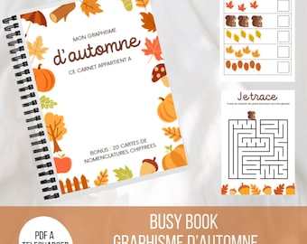 BUSY BOOK GRAPHISME - Automne / Quiet Book / Cahier d'activités / Niveau maternelle / Fiches à télécharger / Activités à plastifier
