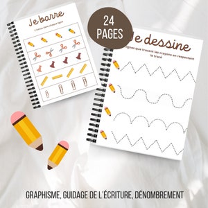 BUSY BOOK GRAPHISME Mon premier cahier d'activités Niveau maternelle / Cahier Montessori / Fiches à télécharger / Quiet book image 2