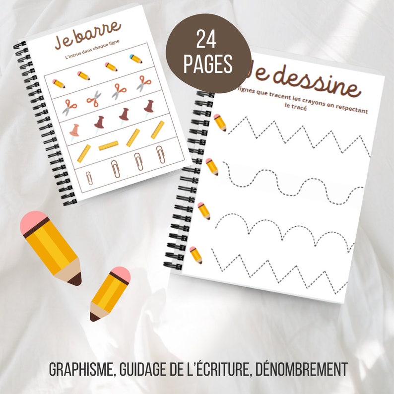 BUSY BOOK GRAPHISME Mon premier cahier d'activités Niveau maternelle / Cahier Montessori / Fiches à télécharger / Quiet book image 2