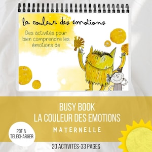 BUSY BOOK - The color of emotions - kindergarten level / Quiet book / activity book / PDF to download / The color monster