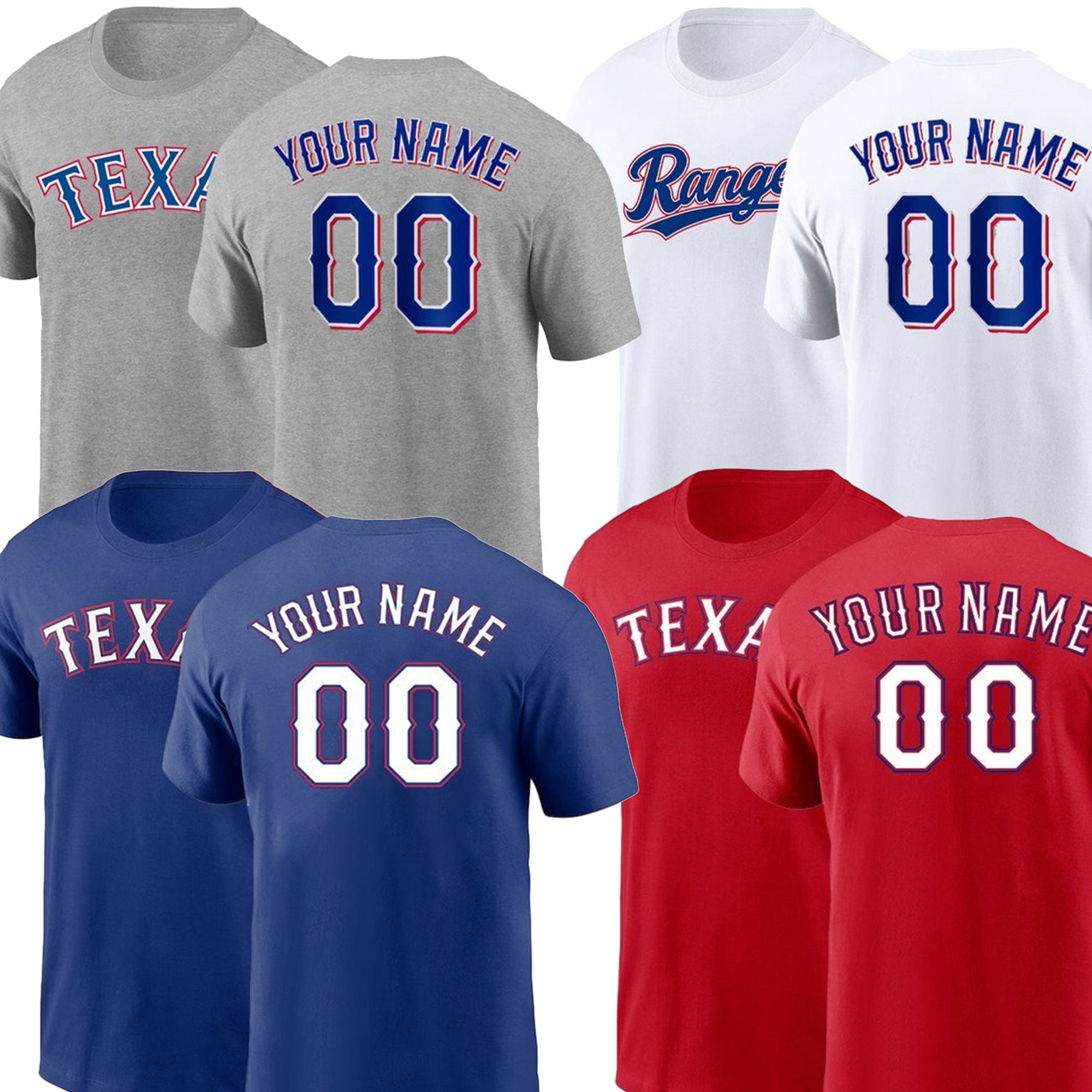 Texas Rangers: 2007 Blue Majestic Stitched Jersey (L) – National