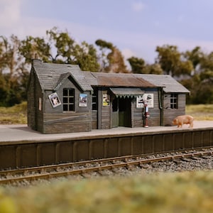 Buggleskelly Station - T, Z, N, TT, TT3, HO, OO, 1:72, S, 28mm, O - Model Railway Railroad Building - (Oh Mr Porter - Will Hay) - Unpainted