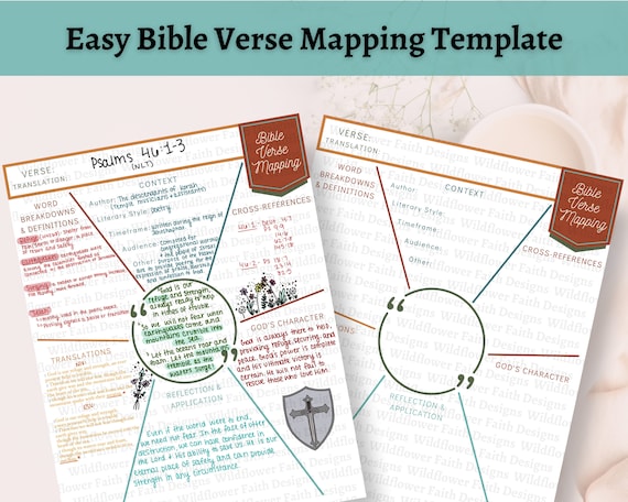 Bible Verse Mapping Template: Christian Study Printable (Digital Download)