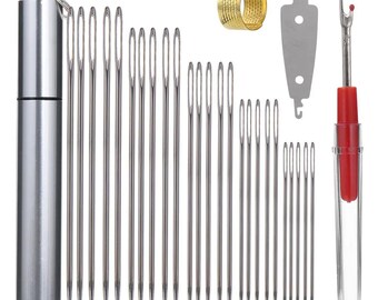 Stainless Steel Large Eye Sewing Needles Set for Embroidery, Cross Stitch, DIY Crafts