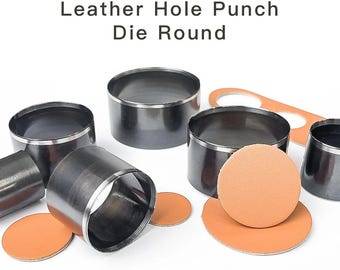 9PC High Carbon Steel Round Hole Punch Set – 10–50mm Leather Craft Cutter