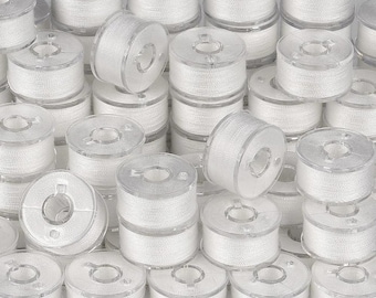 30 STÜCKE Prewound Weiß Stickerei Bobbins | Polyester Nähgarnrollen für Stickmaschinen, Nähprojekte & Basteleien