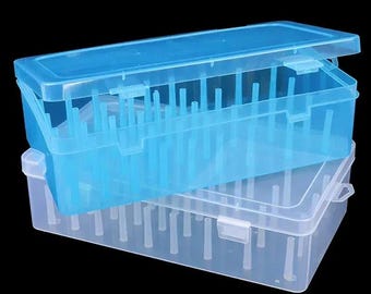 Sewing Thread Storage Box Organizer: Holds 42 Bobbins, 24 Spools, Portable Craft Container