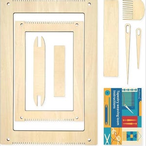 8PCS Rectangle Weaving Loom Kit for Beginners, DIY Darning & Quilting Loom Set with Needles and Weaving Tools