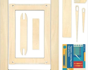 8-teiliges Rechteck-Webstuhl-Kit für Anfänger, DIY-Stopf- und Quiltloom-Set mit Nadeln und Webwerkzeugen