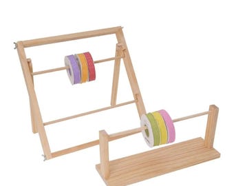 Garnrollenhalter aus Holz: 1- oder 2-stöckiger Garnrollenhalter zur Aufbewahrung von Stickereien