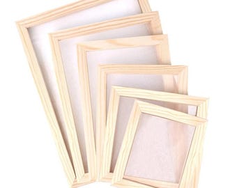 Paper Making Frame with Screen, Wooden Papermaking Mould, DIY Handmade Paper Recycling Kit, Multi Size Craft Paper Making Tool