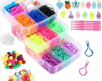 Gummiband-Armband-Kit, Loom Bands Refill Set für Freundschaftsarmbänder, Kinderbasteln und Geschenke für Mädchen