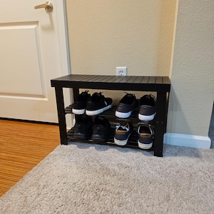 Wooden Handmade Shoe Bench - Modern Shoe Rak - Shoe Organizer - Shoe Bench - Entryway Shoe Rack  Living Room Shoe Rack - Displsy Shelf