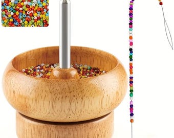 Holzperlen Spinner für die Schmuckherstellung, Armband Handwerk Werkzeug mit Nadel