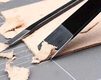 Edelstahl Leder Schälmesser Leder Schälwerkzeug Kantenschneider für DIY Leathercraft Gürtelherstellung