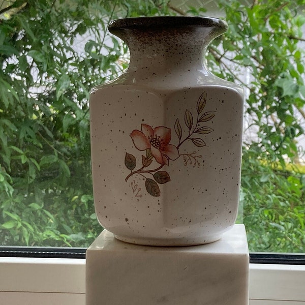 Vintage Scheurich Vase florale mid century modern Keramik Sammlerstück, Blumendekor 70er Jahre wohndekor Cottagecore  Vintage Blumen Vase