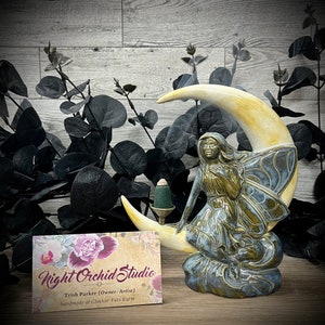 Lunar Fairie incense holder burner - Cone incense holder - Handmade pottery ceramics