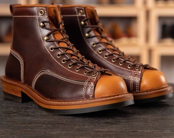 Herren Lederstiefel Handwerkerwahl Handgefertigte Lederstiefel für Herren