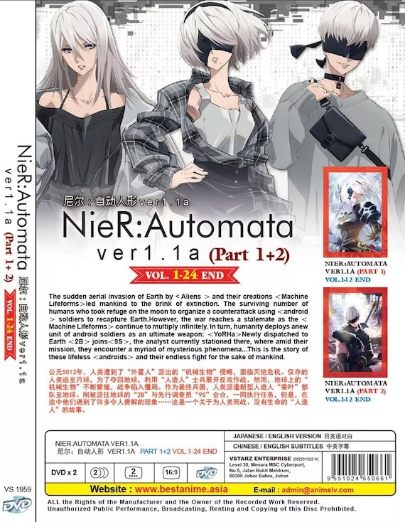 DVD Anime Nier: Automata Ver1.1a (part 1+2) (1-24 End) English