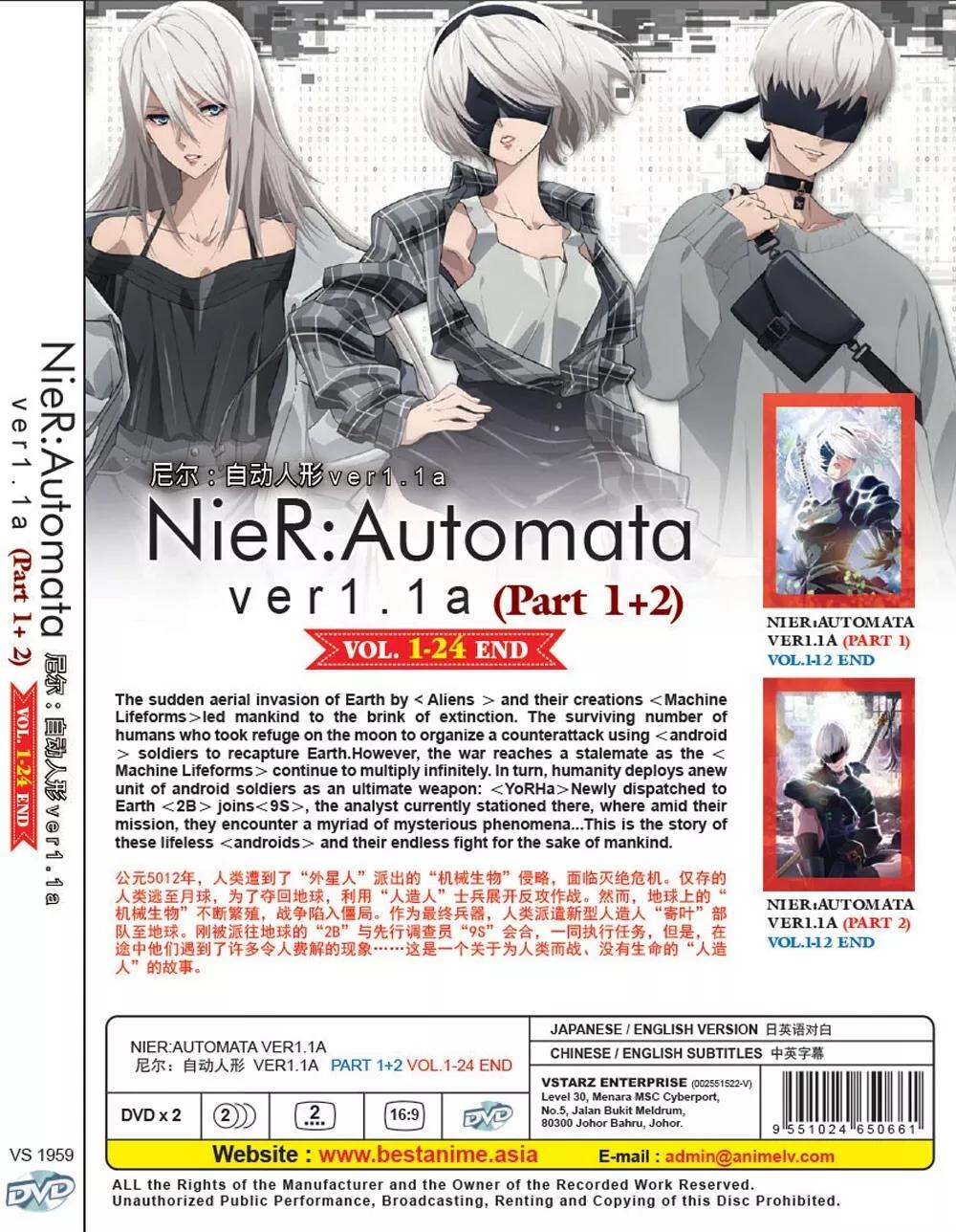 NieR:Automata Ver1.1a DVD BOX Vol.1.2セット Nier: Automata Ver1.1a (VOL.1 - 12 End) ~ English Dubbed