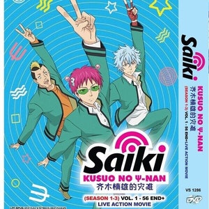 DVD Anime The Disastrous Life Of Saiki Kusuo Seizoen 1-3 (1-56 Einde) + Film Engelse ondertiteling ~ Gratis DHL Express