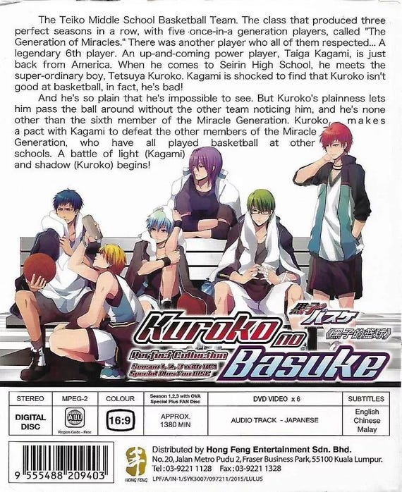 DVD Anime Kuroko No Basuke Season 1-3 (volume 1-78end + 2 Movie