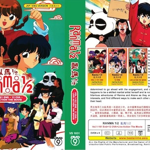 Anime DVD Ranma 1/2 Complete tv-serie Volume 1-161 Einde + 12 Ova + Live Action Film Engels nagesynchroniseerd - Complete boxset ~ Gratis DHL Express