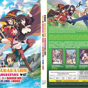 Anime-dvd Kono Subarashii Sekai Ni Seizoen 1-3+ Bakuen Wo (1-45End+Film) Engels nagesynchroniseerd-Alle regio-dvd complete boxset ~ Gratis DHL Express