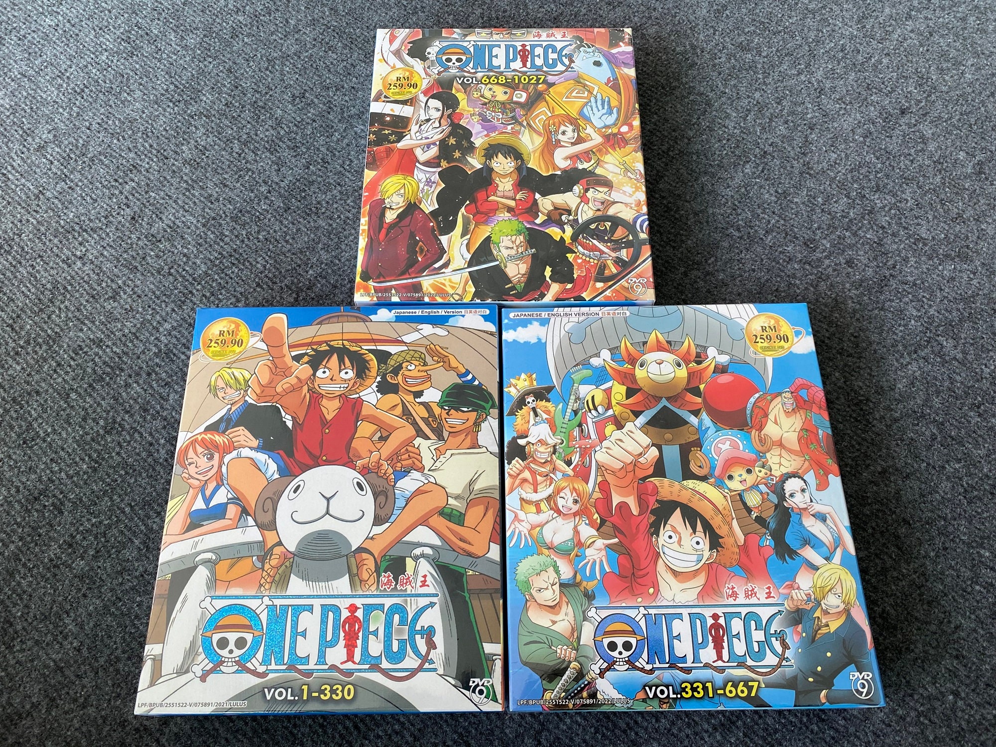 Anime One Piece Collection DVD TV Series 3 Boxset (EPS 1-1027) English  Dubbed