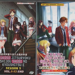 Dvd anime Youkoso Jitsuryoku Shijou Shugi seizoen 1-3 (1-38 einde) Engels nagesynchroniseerd (alle regio's): dvd anime complete boxset ~ Gratis DHL Express