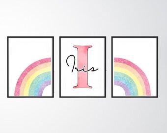 rainbow prints -personalised prints -nurser prints -rainbow-girls bedroom prints-girls prints